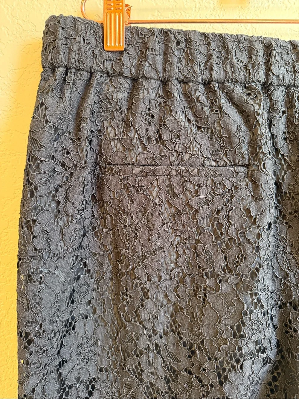 J. Crew Cropped Black Lace Pants with Pockets!